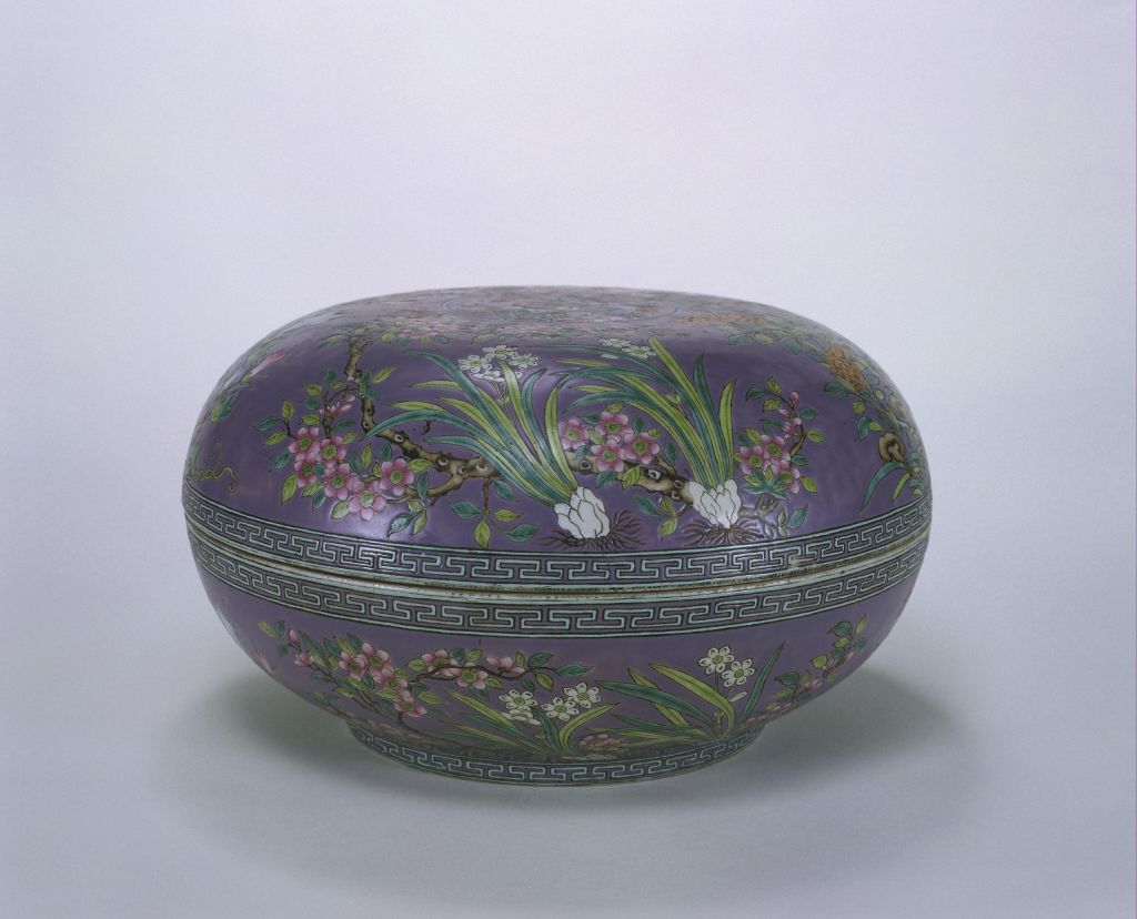 图片[1]-Lotus ground pink flower pattern holding box-China Archive